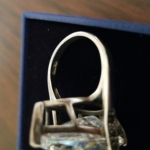 Ring CZ silver and hematite ring - Picture 7 of 10